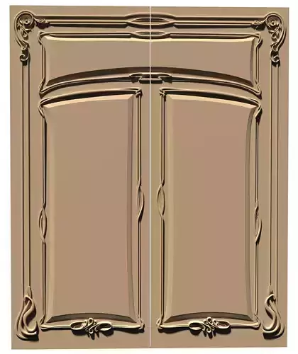 Doors with curls flowers and leaves for CNC machine