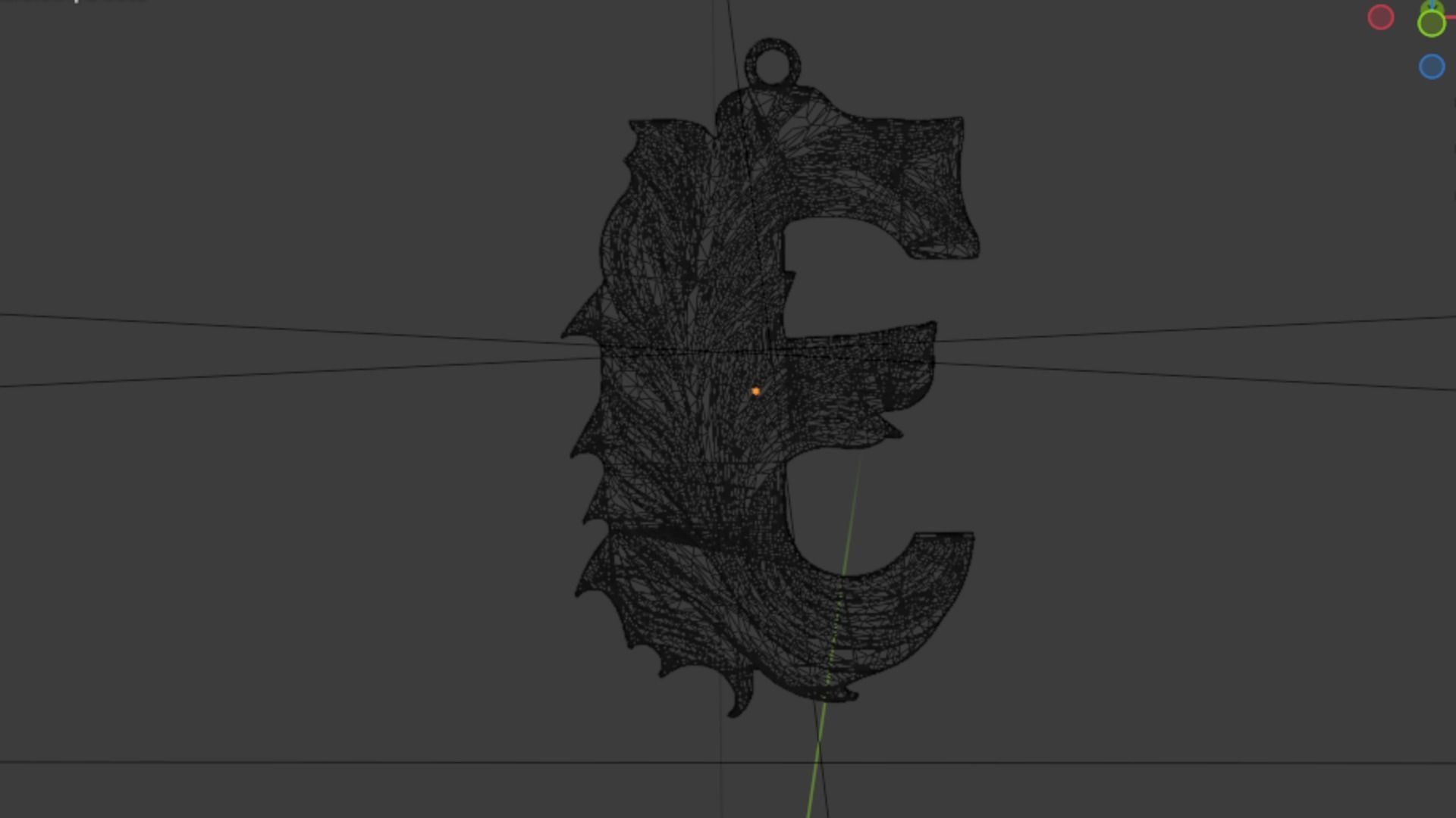 Alphabet Letter E Pendant 3D print model_5