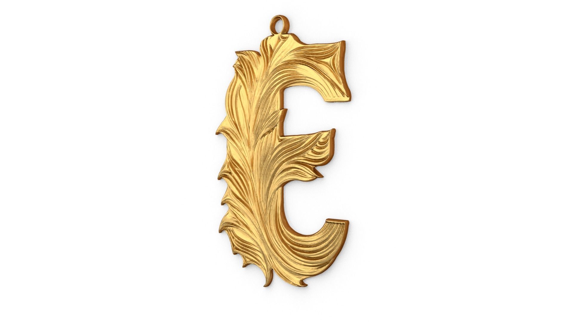 Alphabet Letter E Pendant 3D print model_2