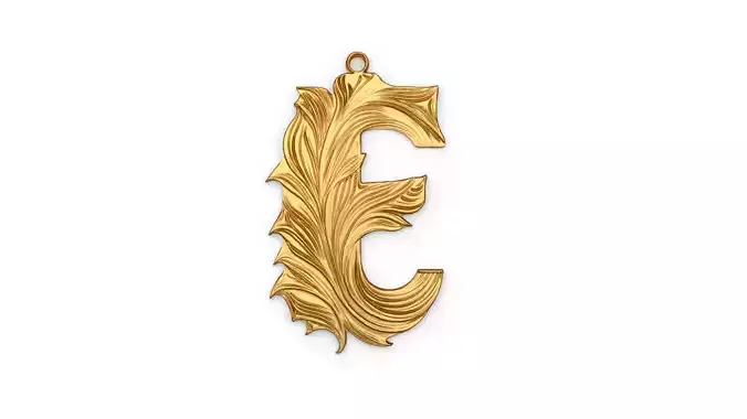 Alphabet Letter E Pendant 3D print model