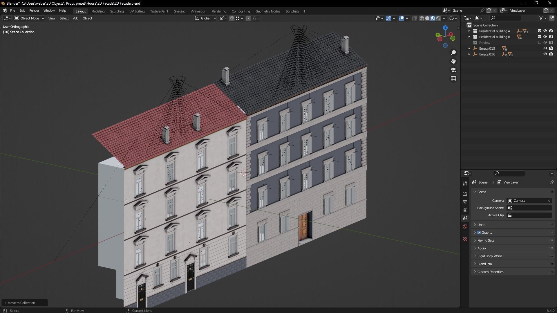 Residential building for modular usage 3D model_8