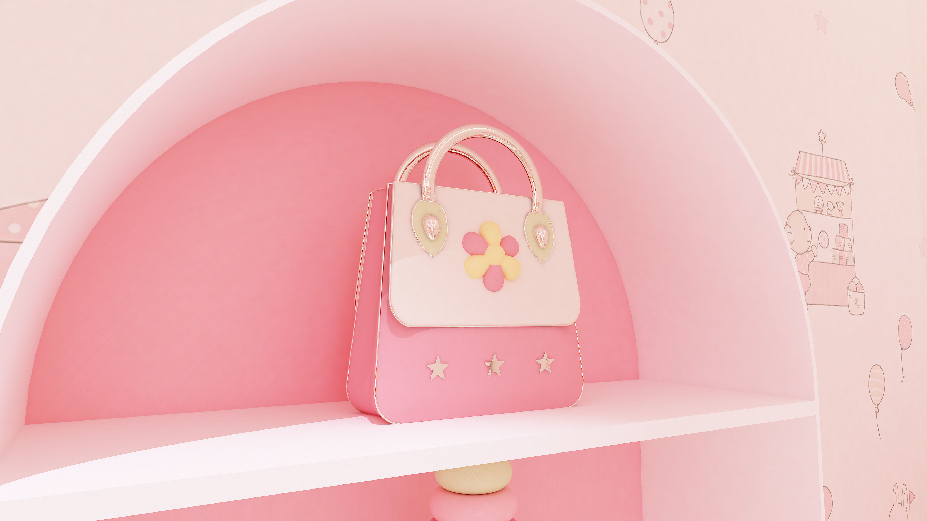 Newborn Baby Girl Bedroom Design 3D model_16