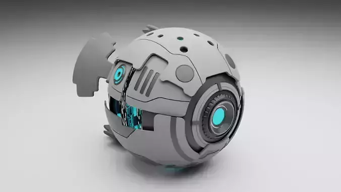 Sci fi drone game-ready Low-poly 3D model