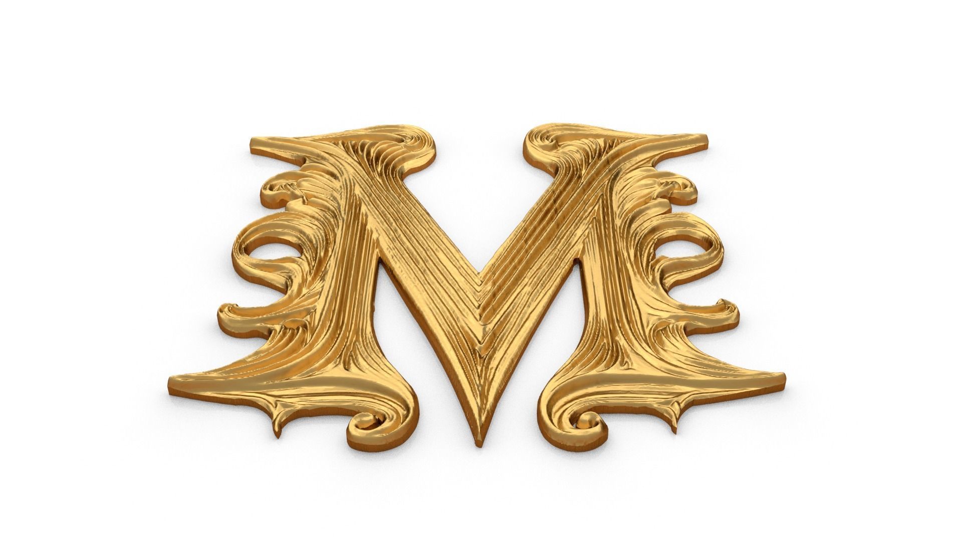 Alphabet Letter M Pendant 3D print model_3