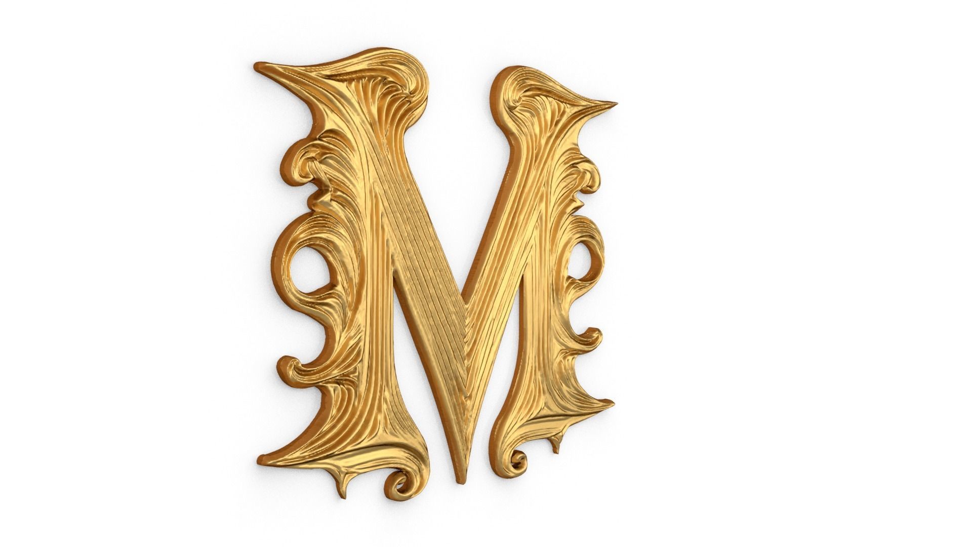 Alphabet Letter M Pendant 3D print model_1
