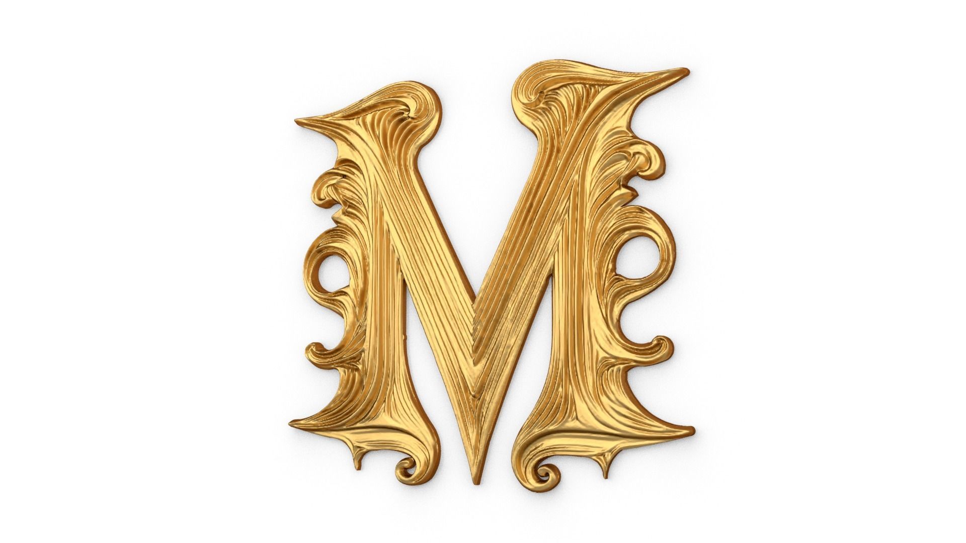 Alphabet Letter M Pendant 3D print model_2