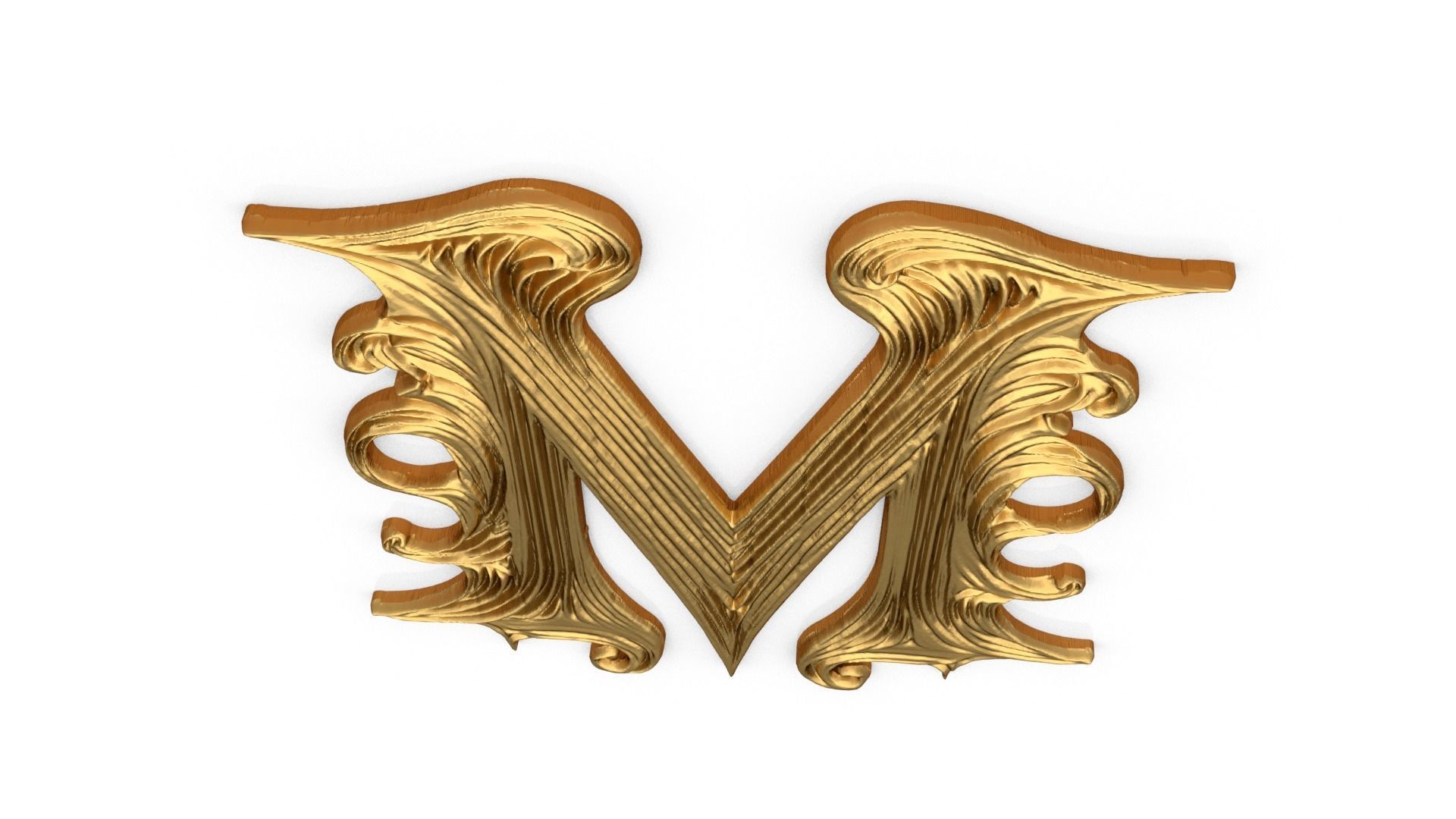 Alphabet Letter M Pendant 3D print model_4
