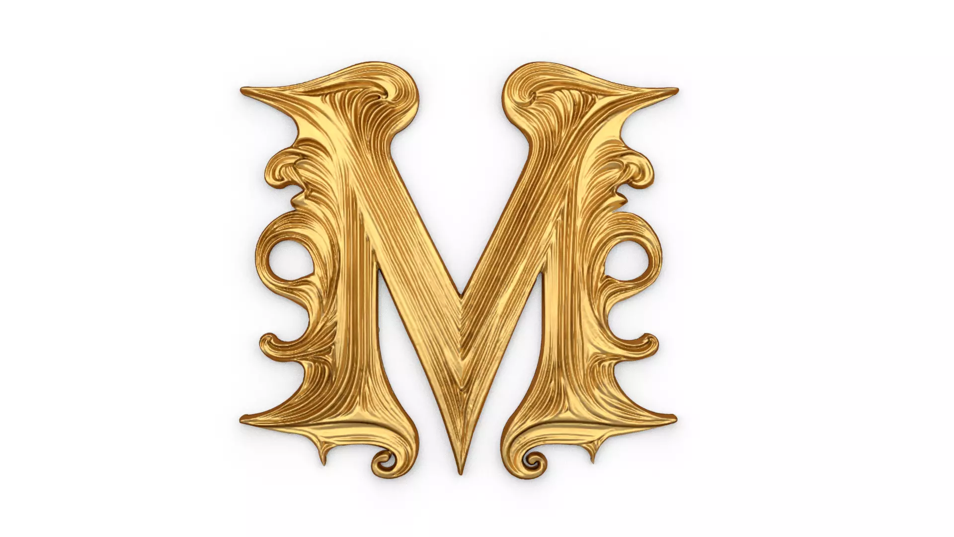 Alphabet Letter M Pendant 3D print model_0