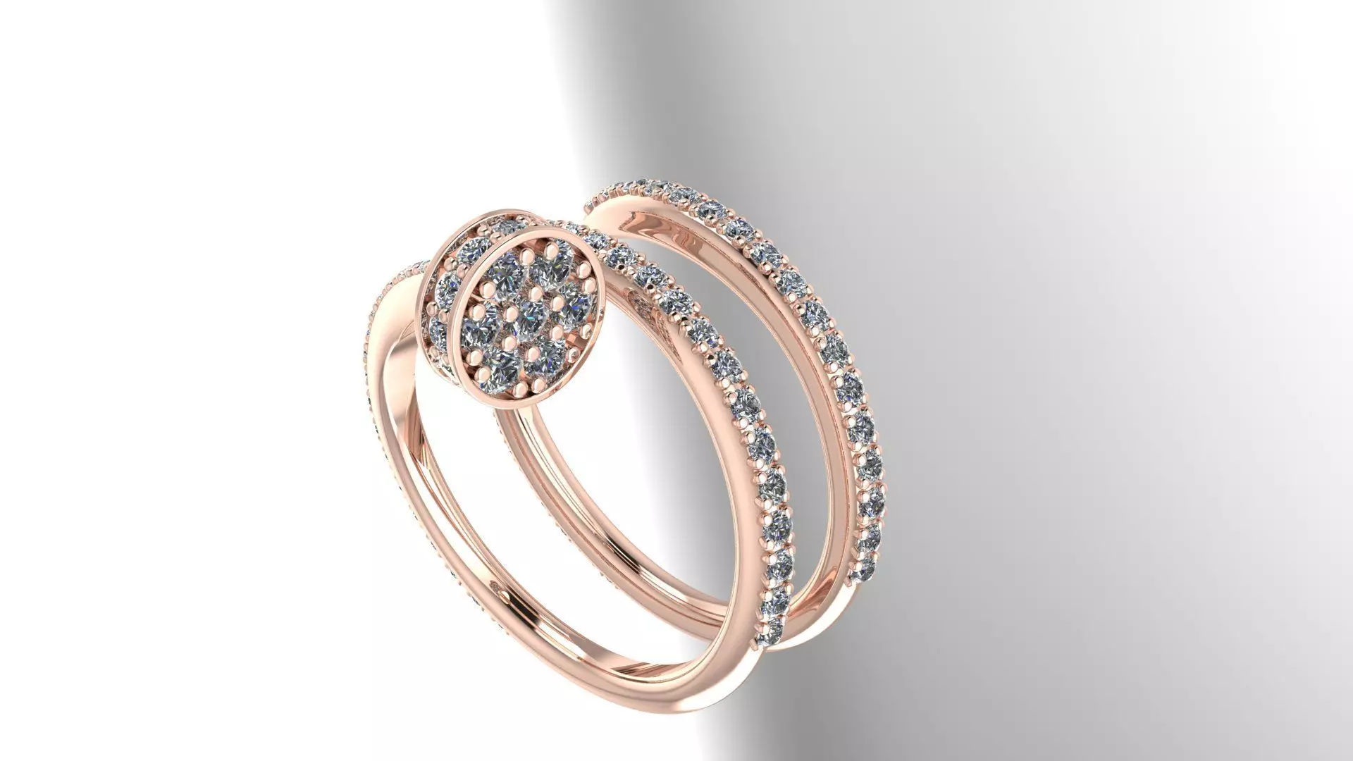 NAIL Ring with stones Printing Model 3D print model 3D print model