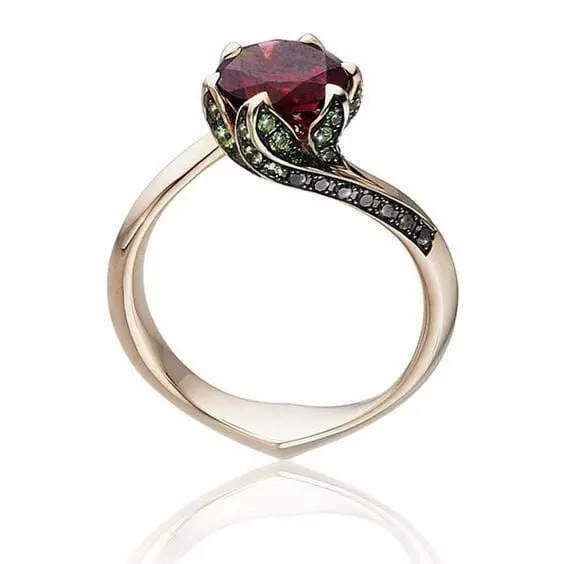 Anillo Compromiso Floral Rubi 3D print model