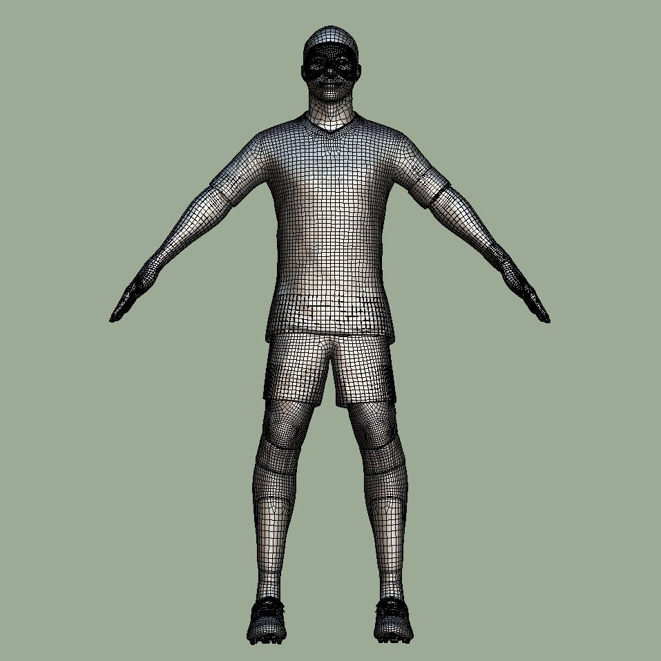 T-Pose Rigged Kylian Mbappe Euro 2024 3D model_5