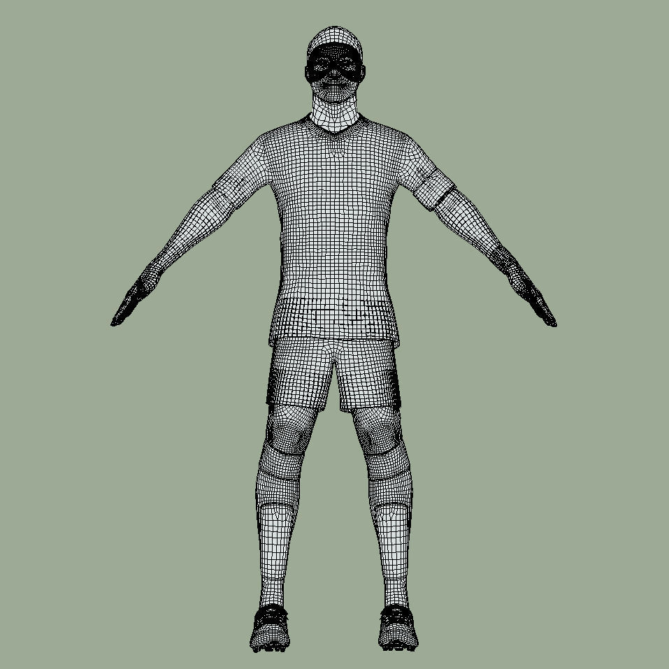 T-Pose Rigged Kylian Mbappe Euro 2024 3D model_8