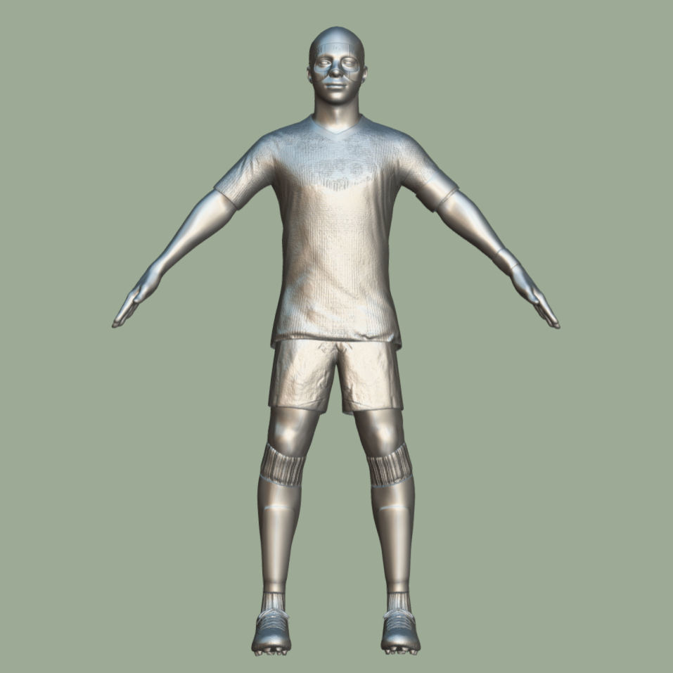 T-Pose Rigged Kylian Mbappe Euro 2024 3D model_4