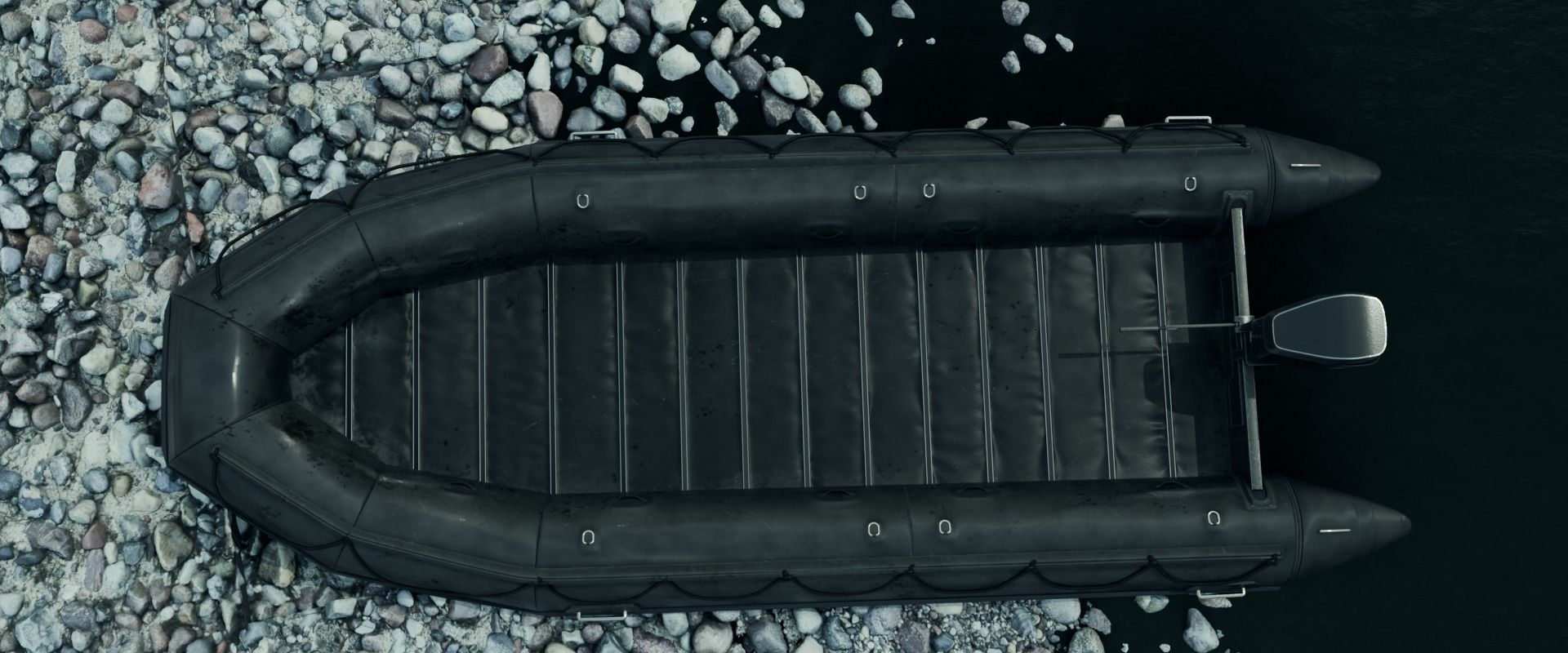 Inflatable boat Game ready PBR Low-poly 3D model_5