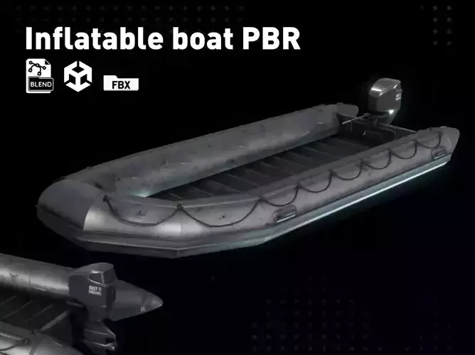Inflatable boat Game ready PBR