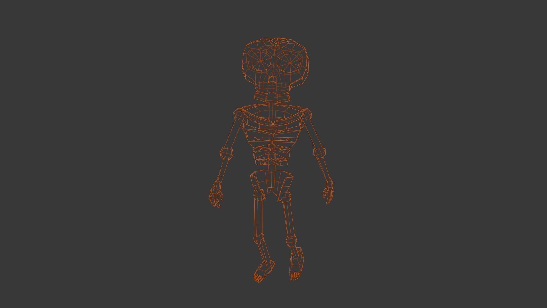 Cartoon Skeleton Animated Rigged Low-poly 3D model_13