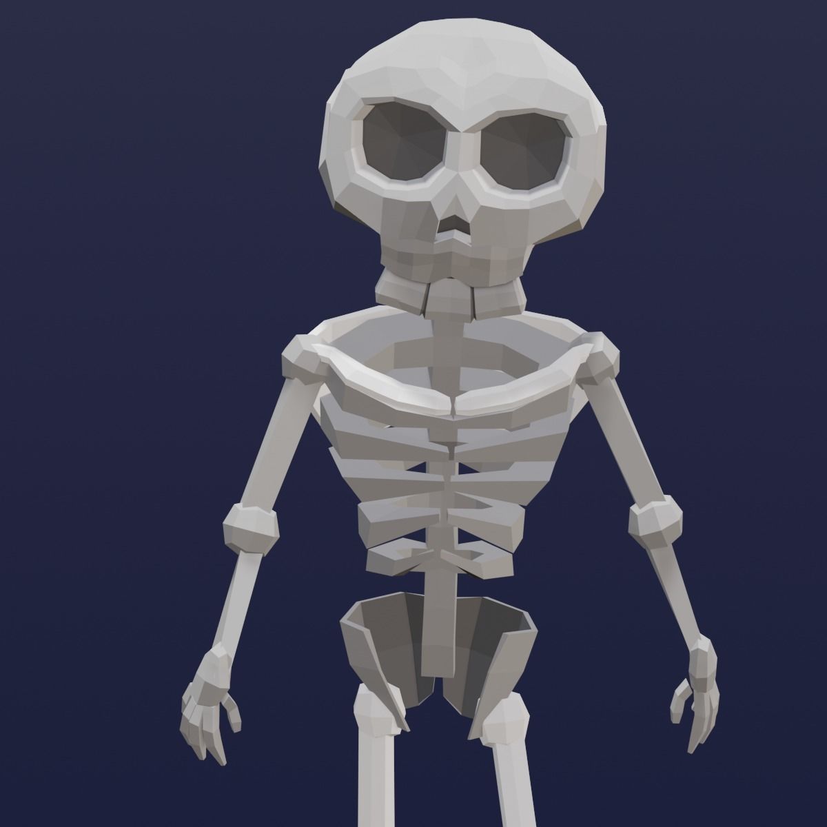 Cartoon Skeleton Animated Rigged Low-poly 3D model_7