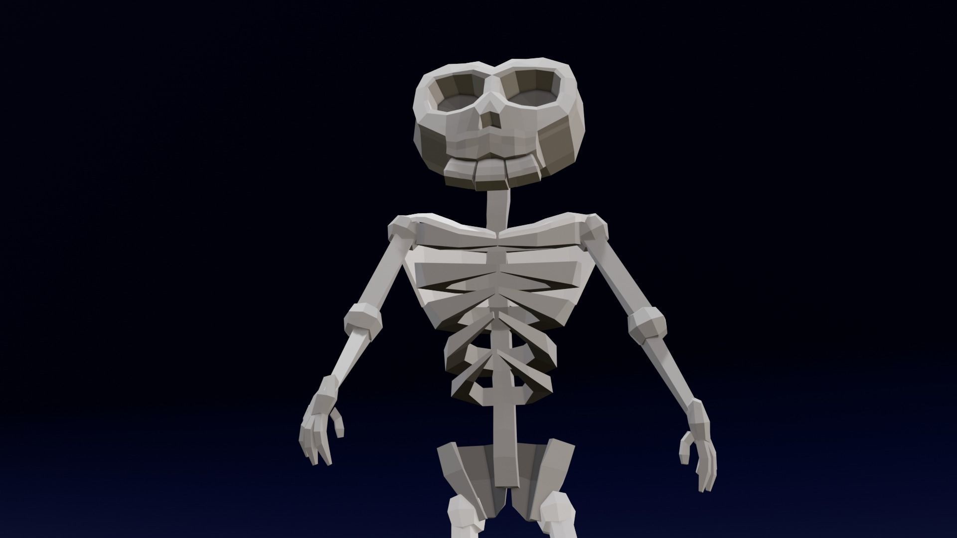 Cartoon Skeleton Animated Rigged Low-poly 3D model_3