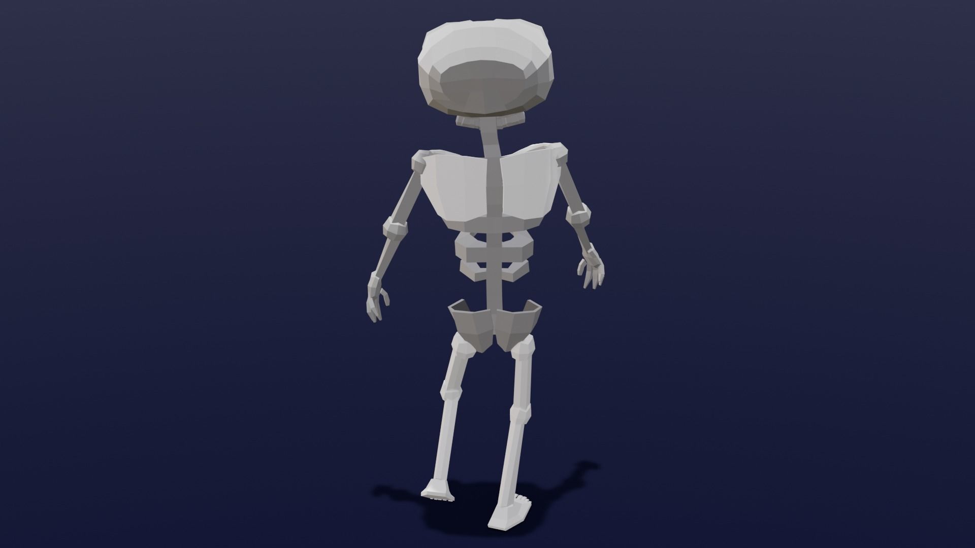 Cartoon Skeleton Animated Rigged Low-poly 3D model_14