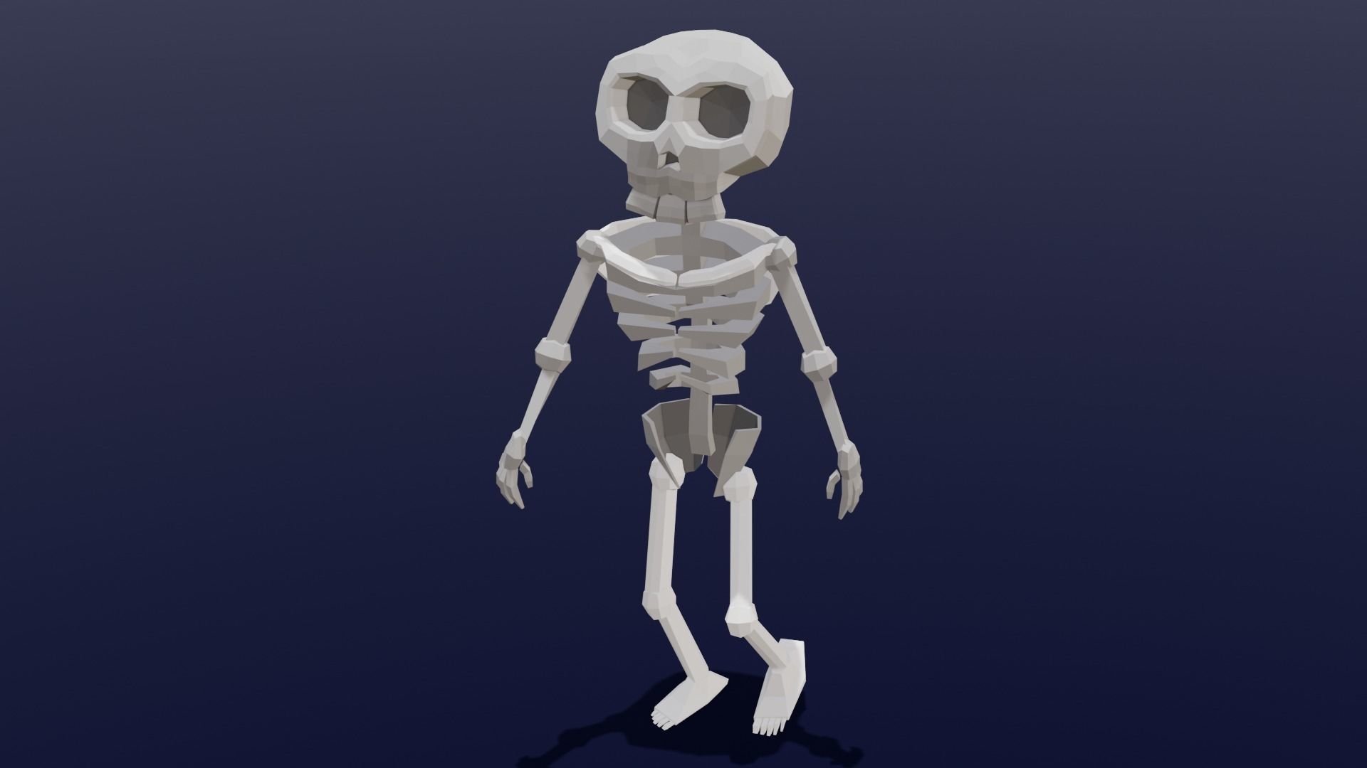 Cartoon Skeleton Animated Rigged Low-poly 3D model_1
