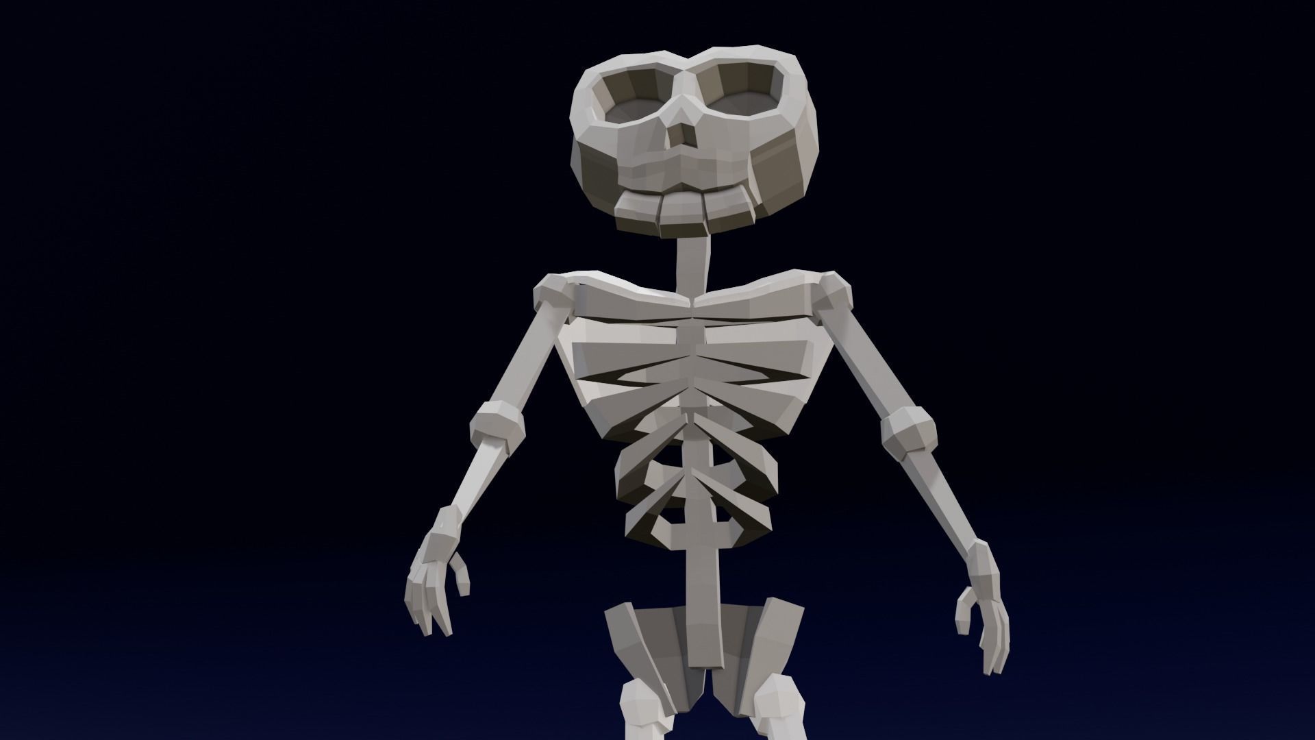 Cartoon Skeleton Animated Rigged Low-poly 3D model_4