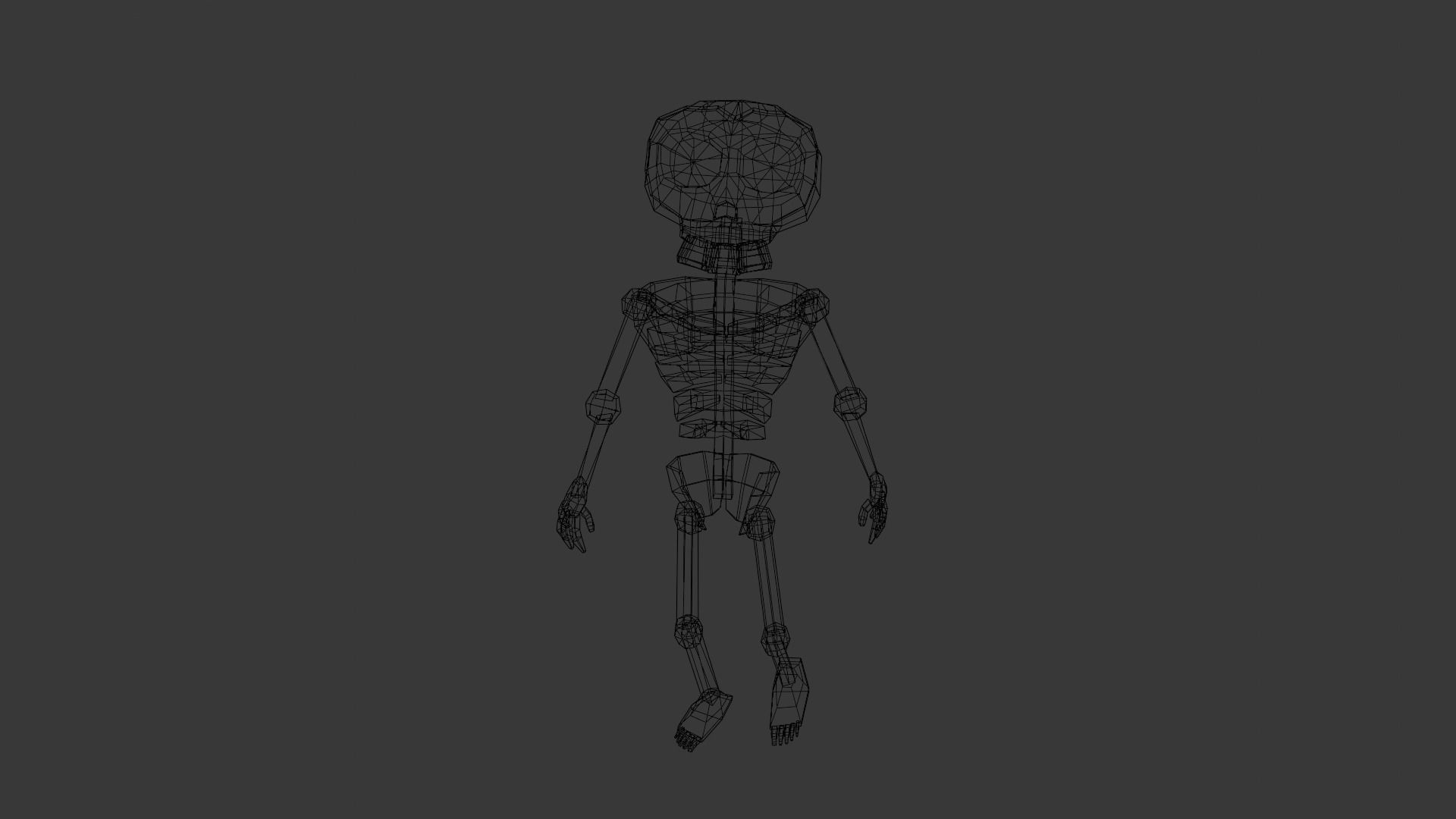 Cartoon Skeleton Animated Rigged Low-poly 3D model_9