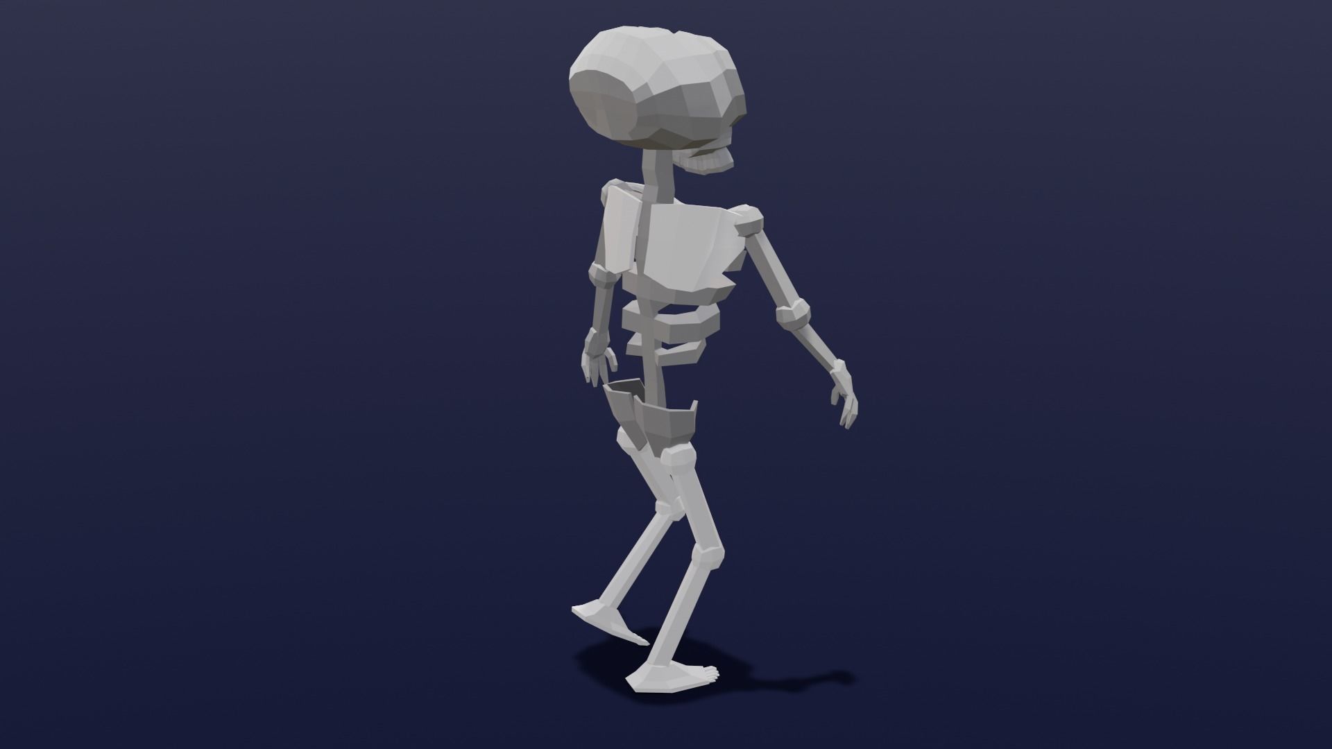 Cartoon Skeleton Animated Rigged Low-poly 3D model_18