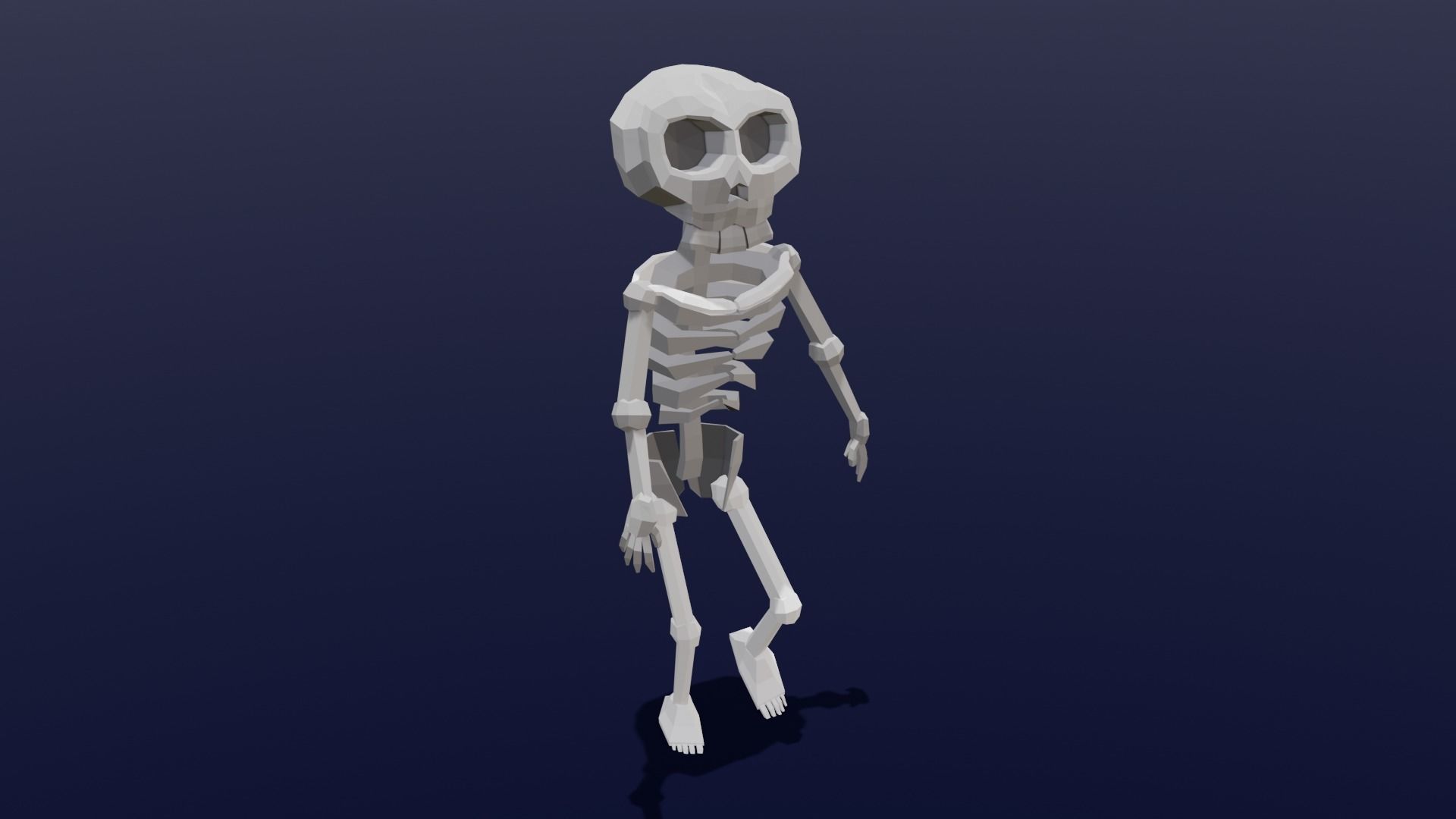 Cartoon Skeleton Animated Rigged Low-poly 3D model_11