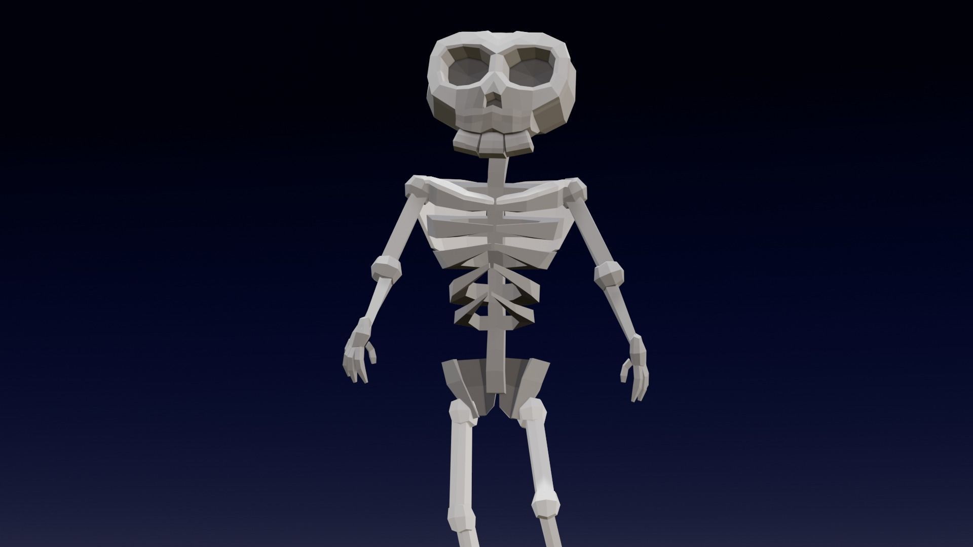 Cartoon Skeleton Animated Rigged Low-poly 3D model_19