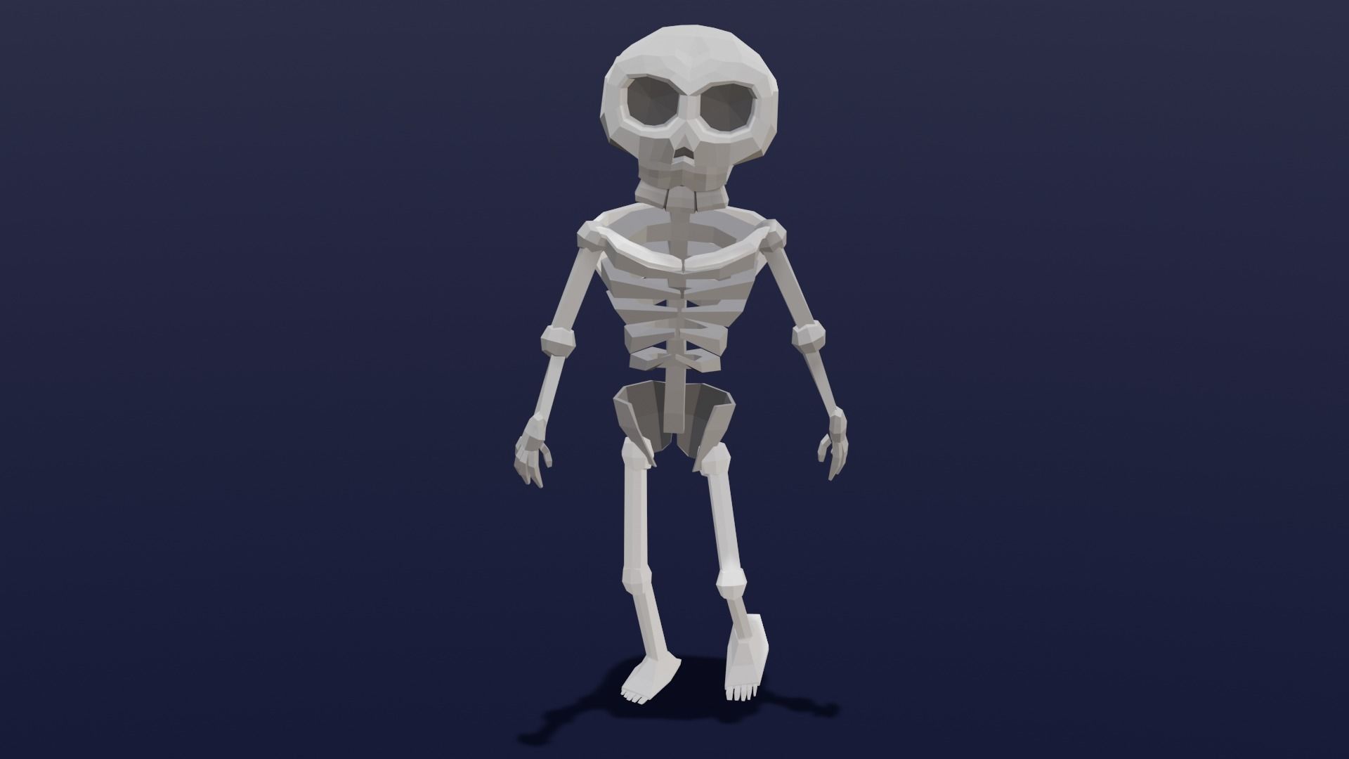 Cartoon Skeleton Animated Rigged Low-poly 3D model_6
