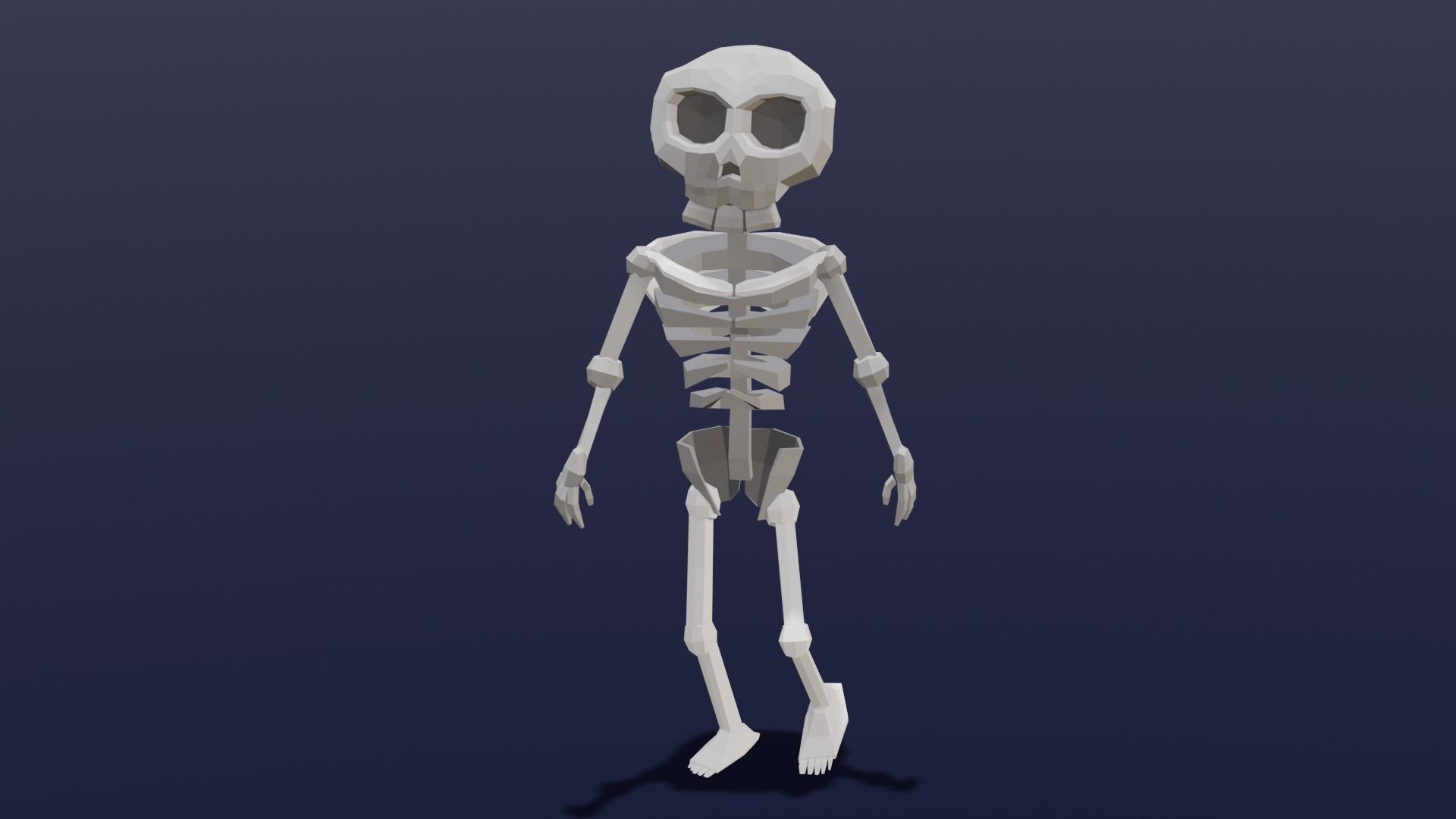 Cartoon Skeleton Animated Rigged Low-poly 3D model_16