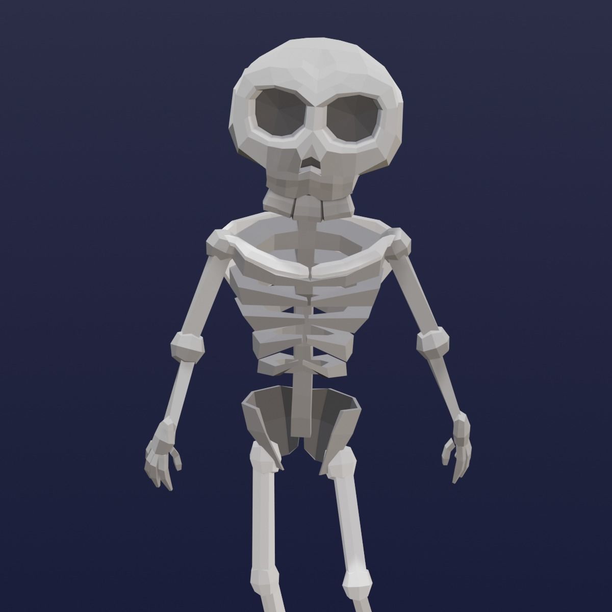 Cartoon Skeleton Animated Rigged Low-poly 3D model_8