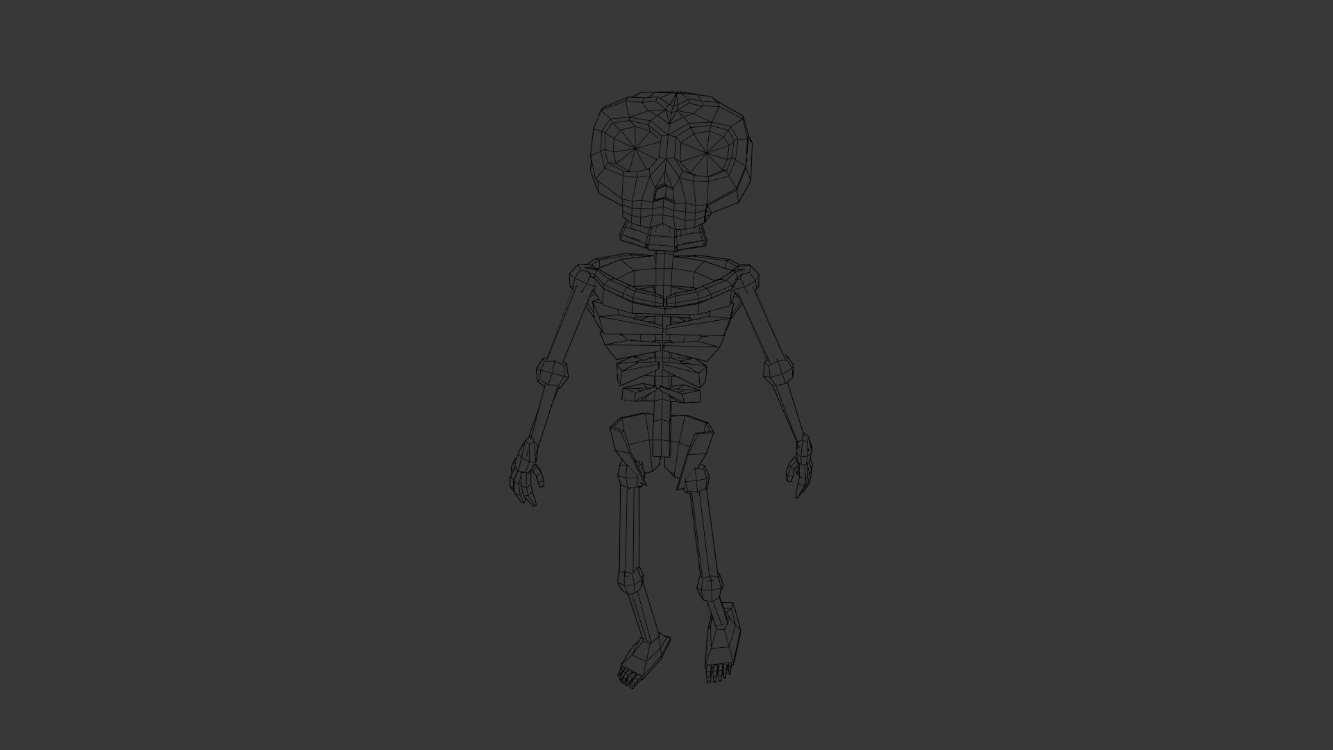 Cartoon Skeleton Animated Rigged Low-poly 3D model_10