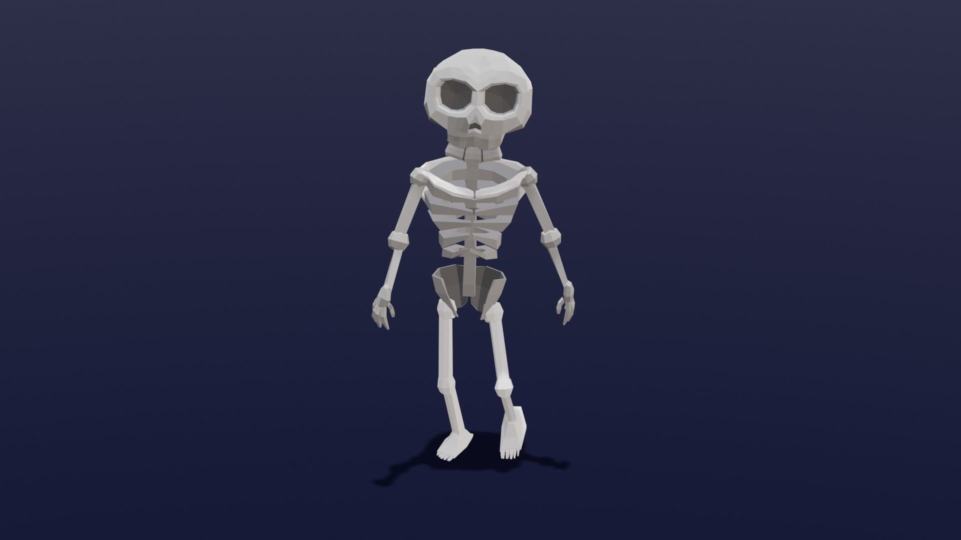 Cartoon Skeleton Animated Rigged Low-poly 3D model_5