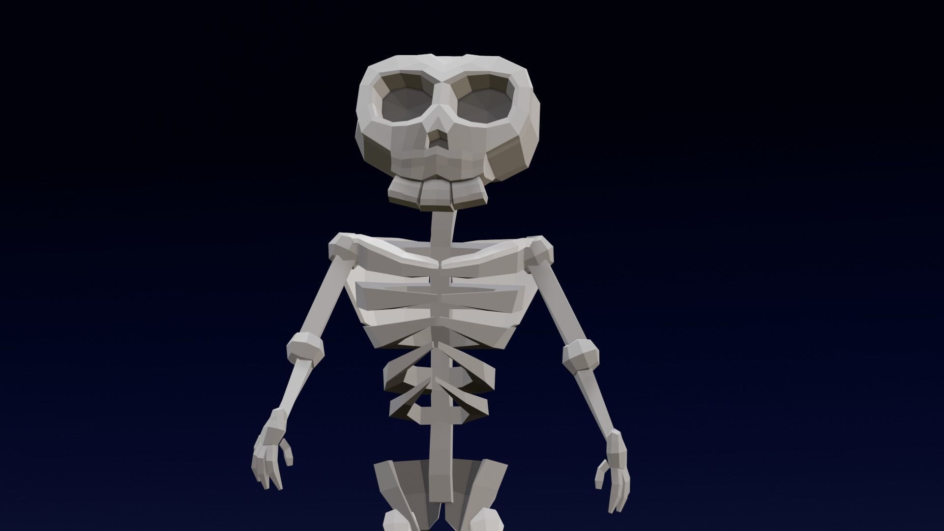 Cartoon Skeleton Animated Rigged Low-poly 3D model_2