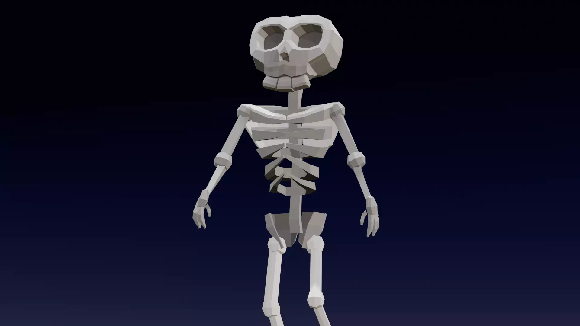 Cartoon Skeleton Animated Rigged Low-poly 3D model_0