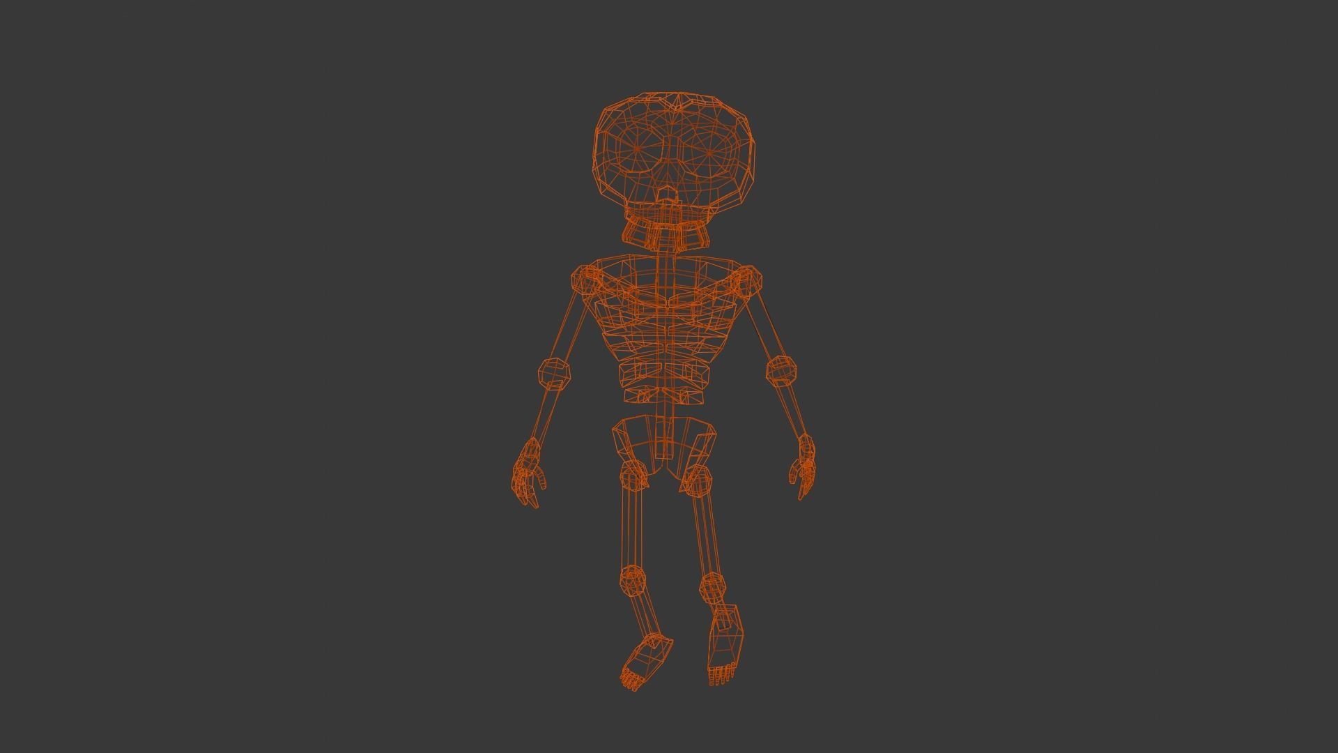 Cartoon Skeleton Animated Rigged Low-poly 3D model_12