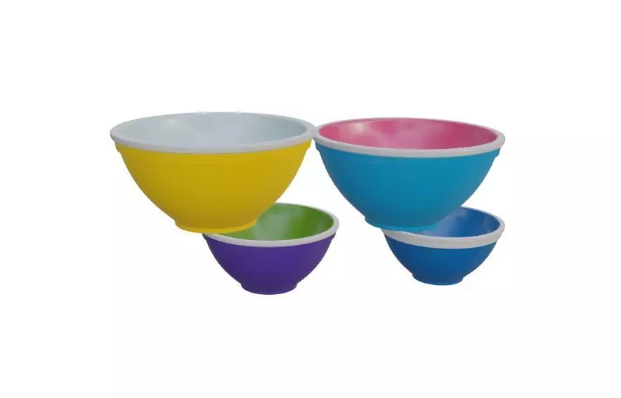 Plastic Mixing Bowls Low-poly 3D model