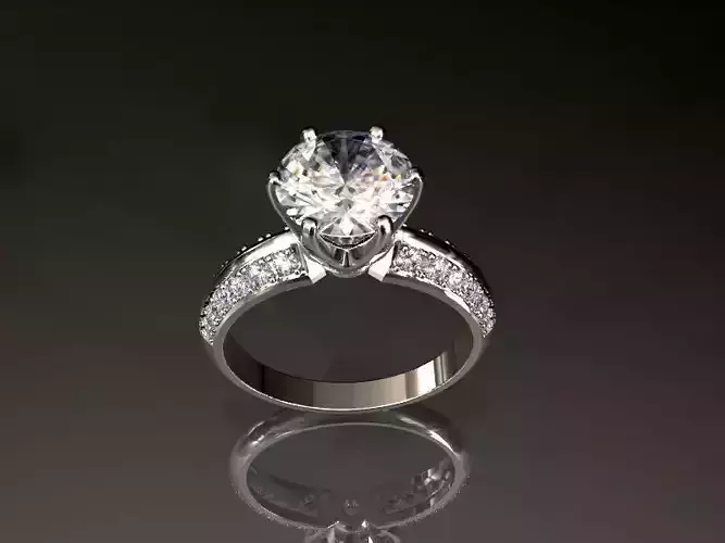 Traditional diamond engagement ring