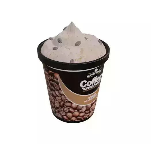 Ice cream tubs Coffee Toffee Crunch Ice Cream Tub Low-poly 3D model Ice cream tubs Coffee Toffee Crunch Ice Cream Tub Low-poly 3D model