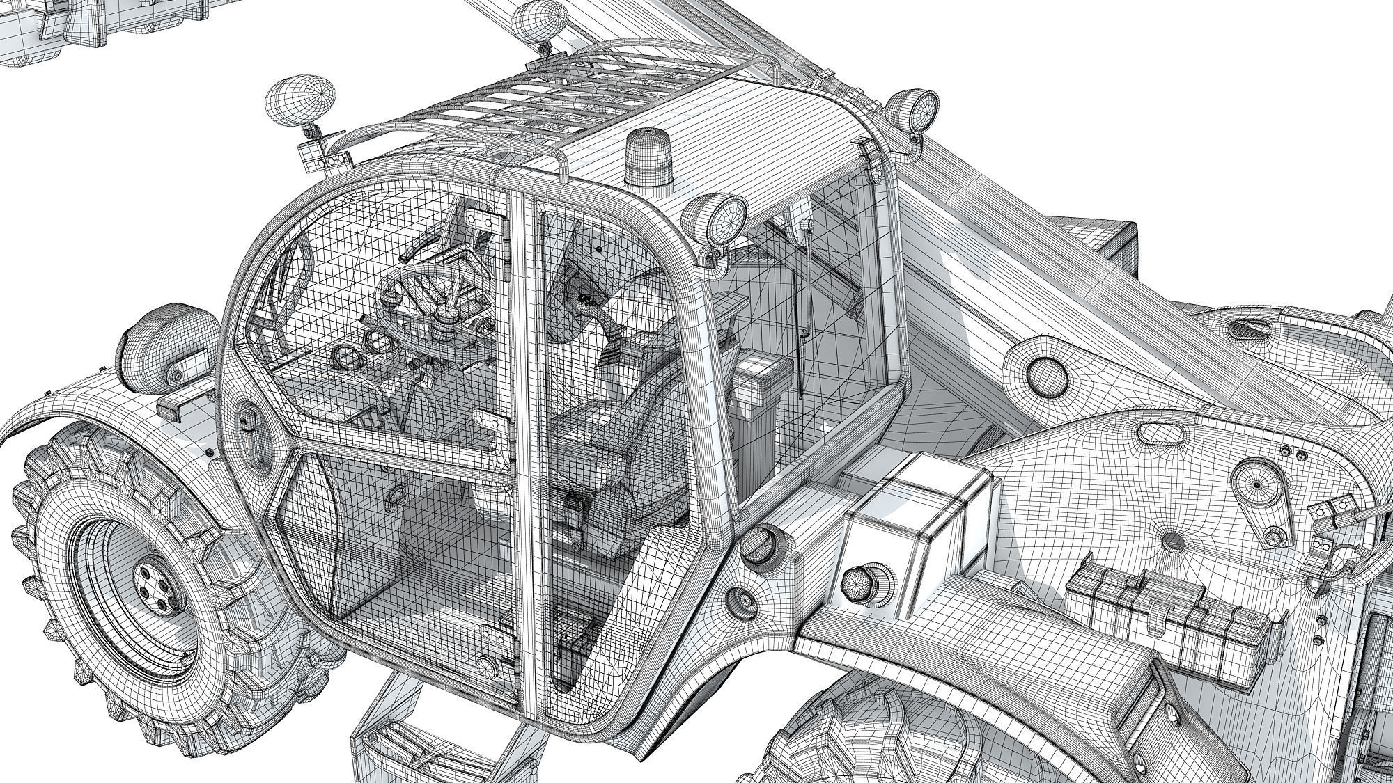 Telescopic Telehandler Forklift 3D model_19