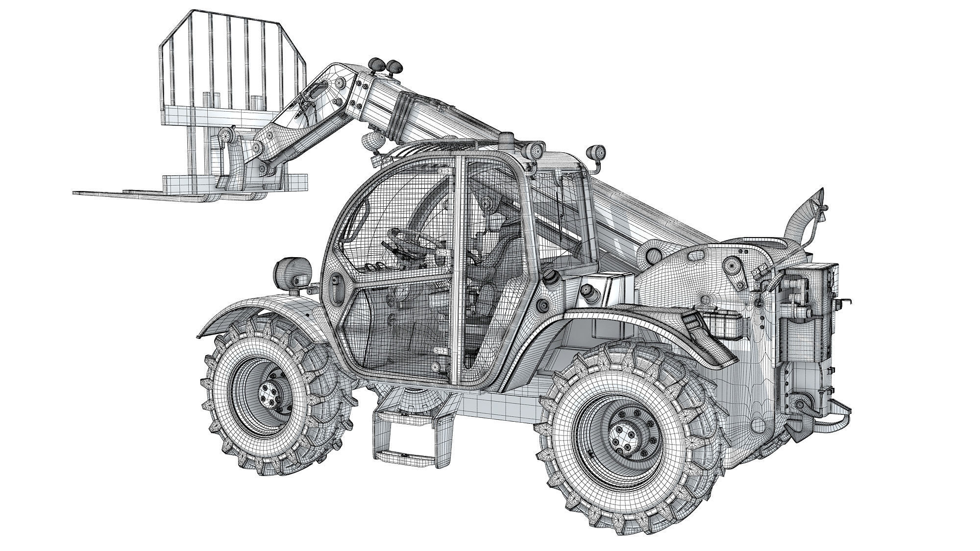 Telescopic Telehandler Forklift 3D model_16