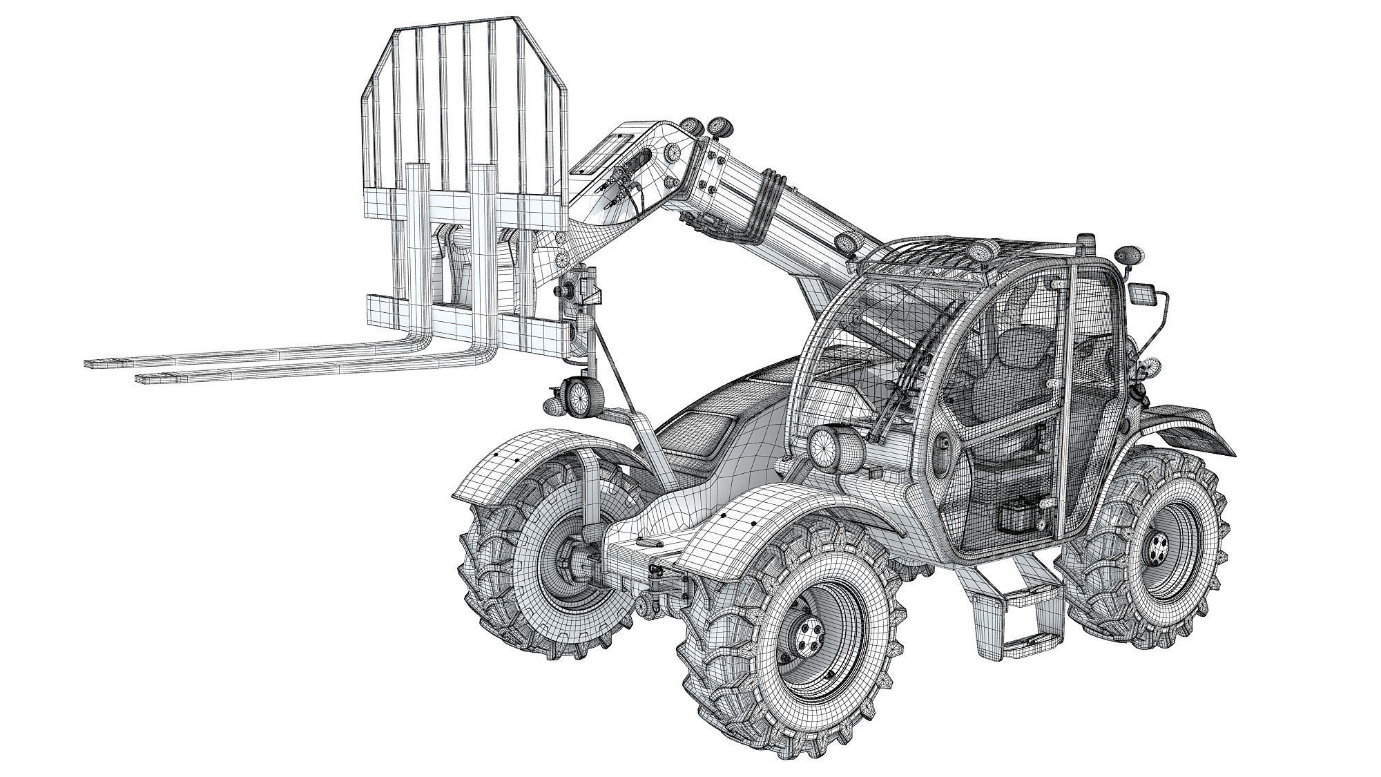 Telescopic Telehandler Forklift 3D model_15