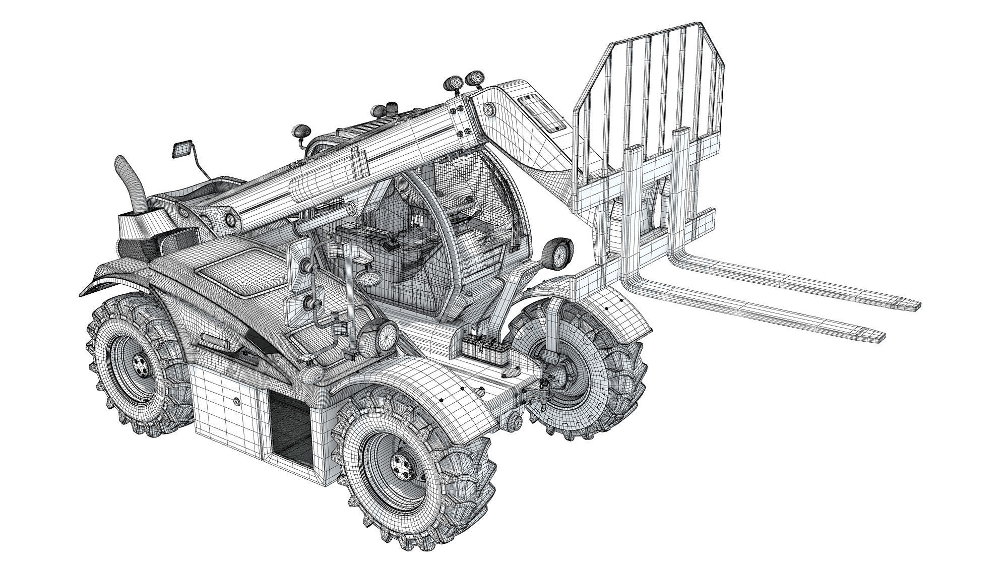 Telescopic Telehandler Forklift 3D model_18