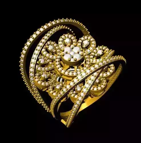  Diamond jewellery ring with gold and silver