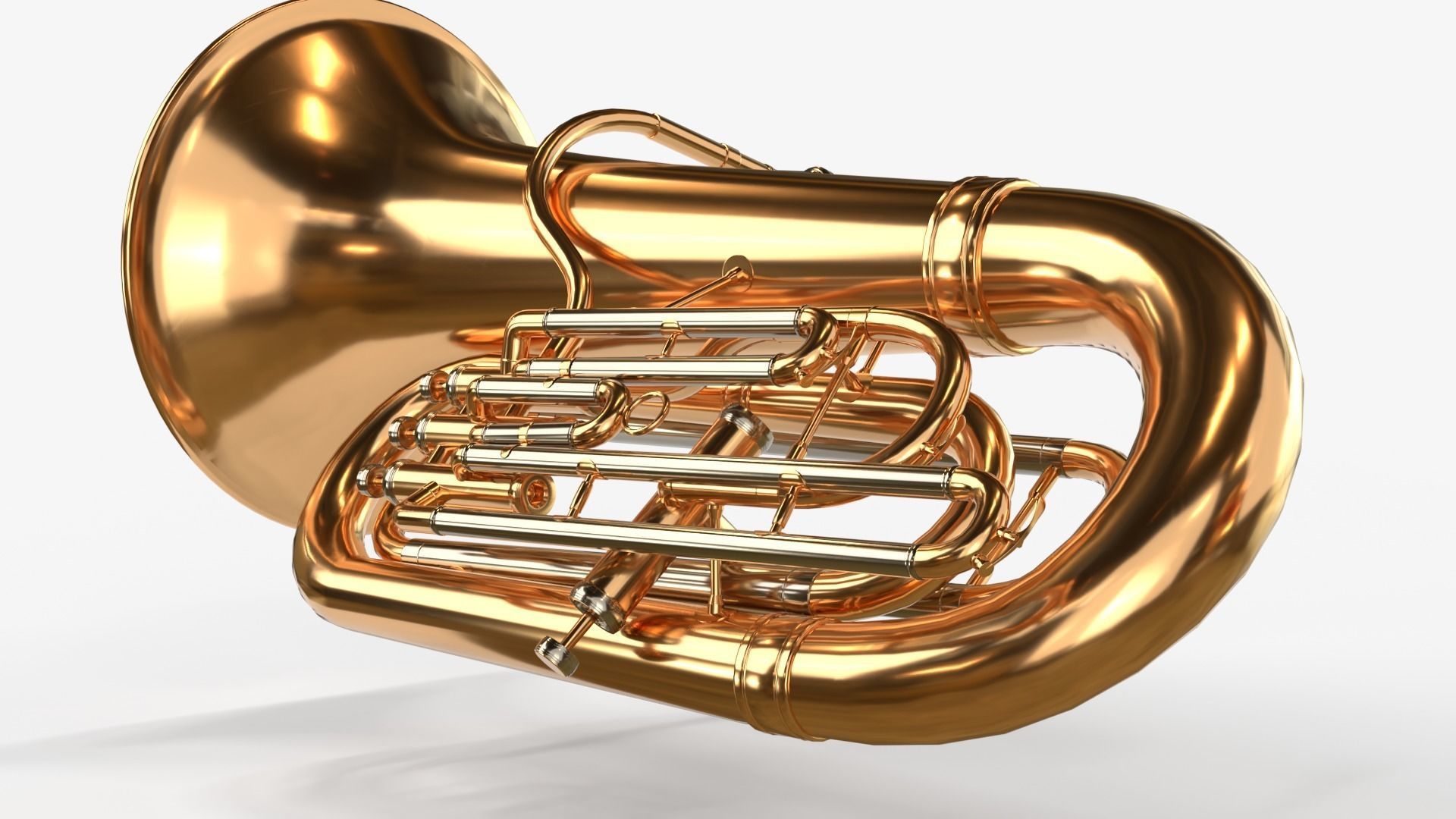 Tuba Three Materials Brass Copper and Silver 3D model_17