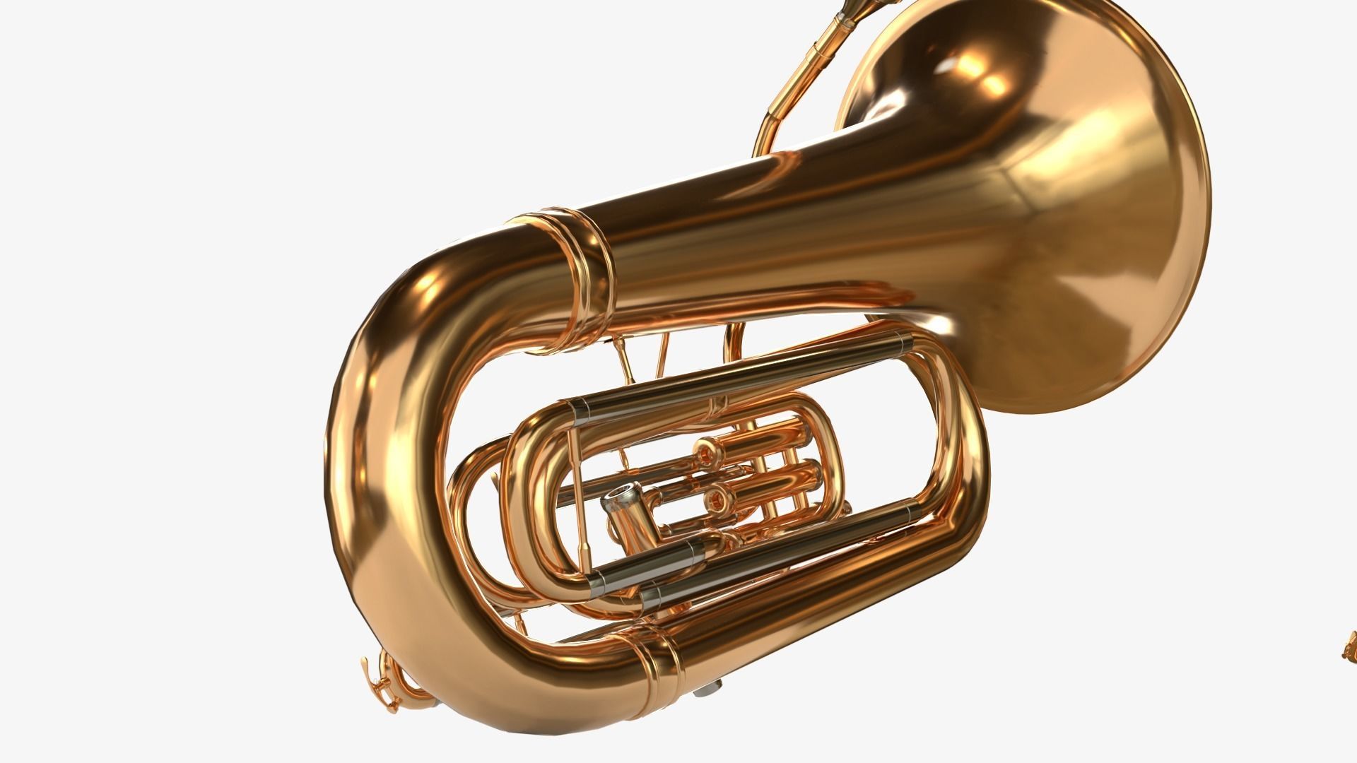 Tuba Three Materials Brass Copper and Silver 3D model_13