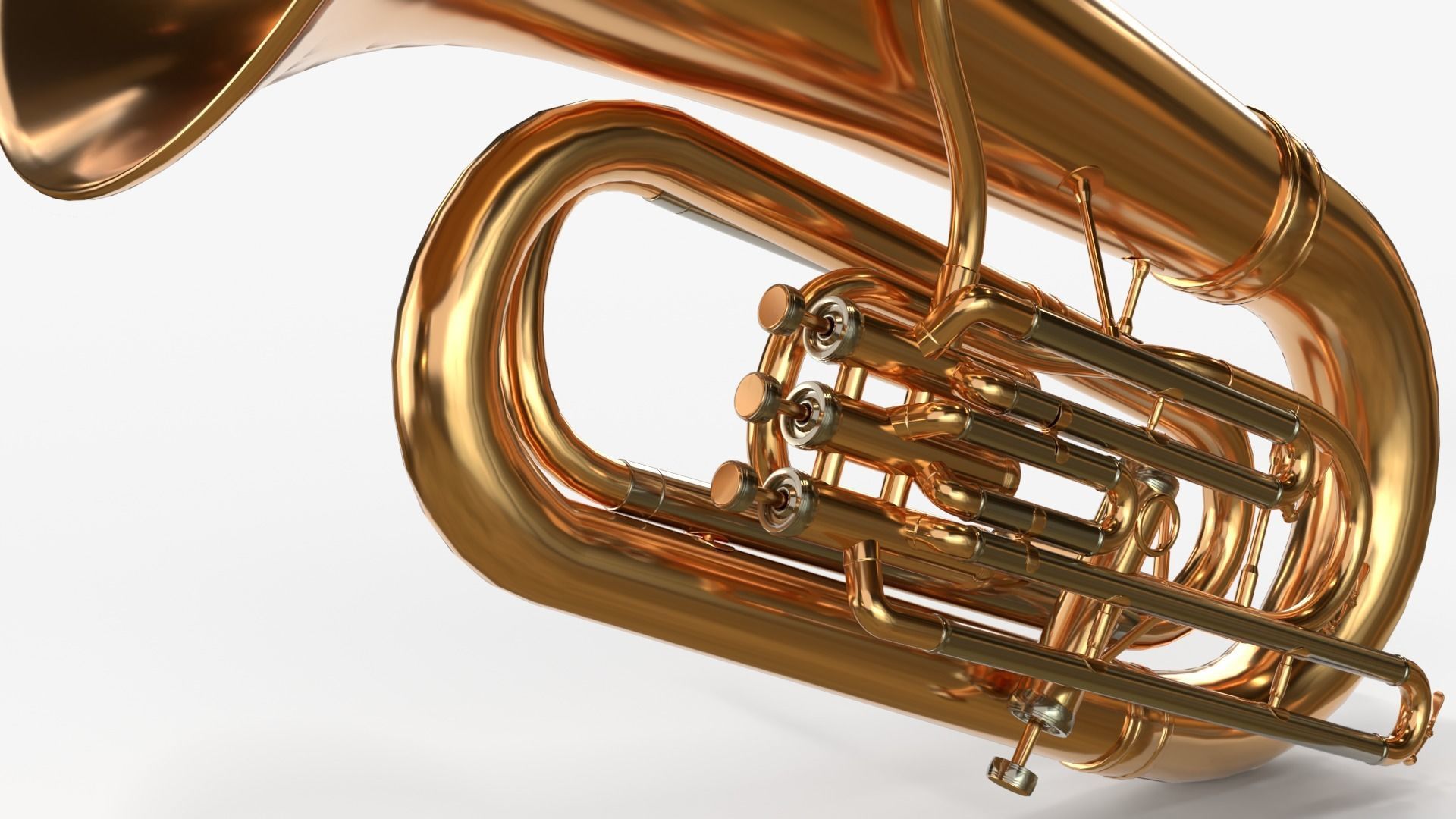 Tuba Three Materials Brass Copper and Silver 3D model_11