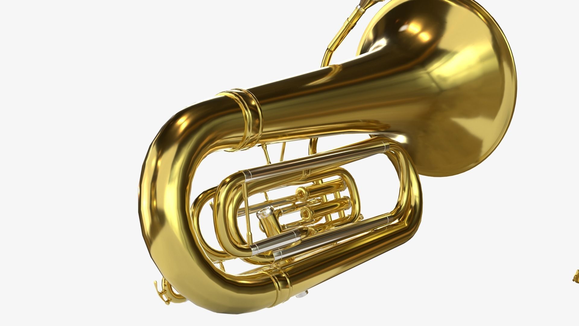 Tuba Three Materials Brass Copper and Silver 3D model_12