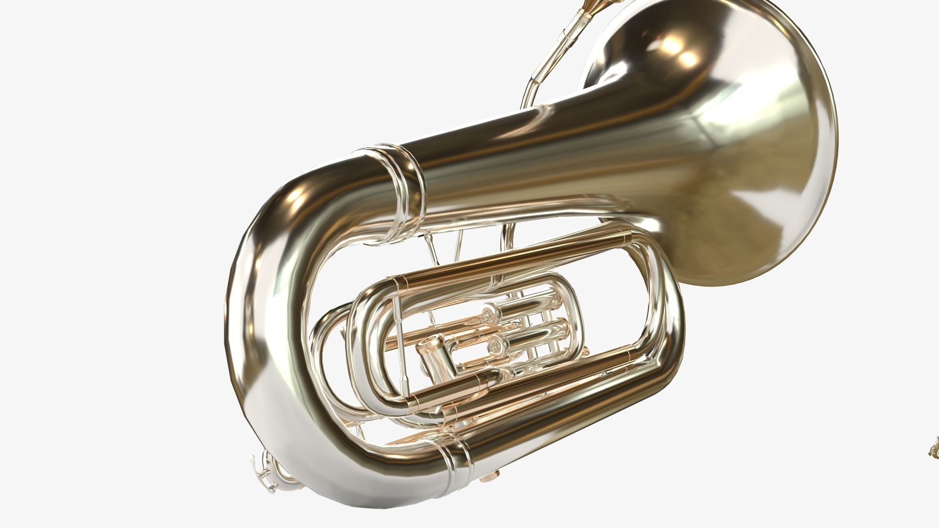 Tuba Three Materials Brass Copper and Silver 3D model_14